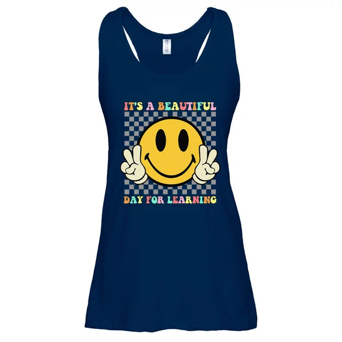 ItS A Beautiful Day For Learning Retro Groovy Teacher Ladies Essential Flowy Tank