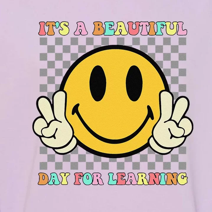 ItS A Beautiful Day For Learning Retro Groovy Teacher Garment-Dyed Sweatshirt