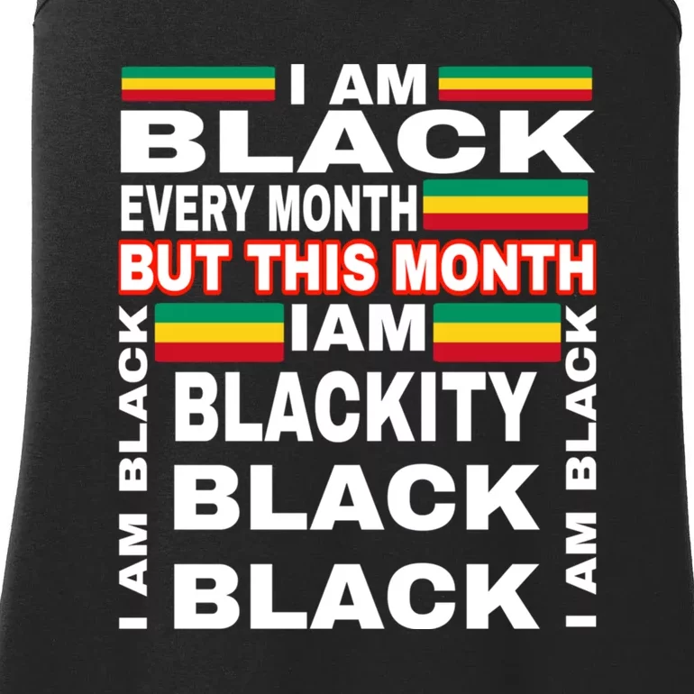 I Am Black Every Month Ladies Essential Tank