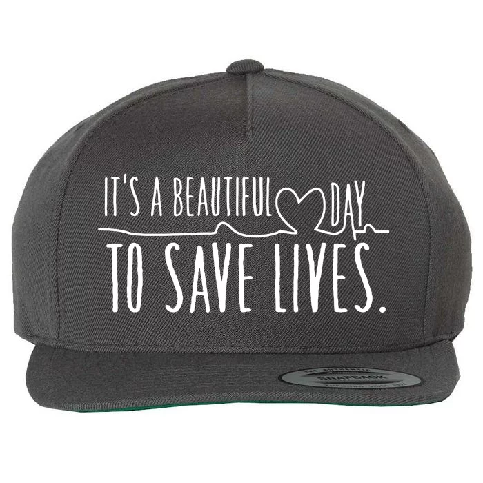 ItS A Beautiful Day To Save Lives Wool Snapback Cap