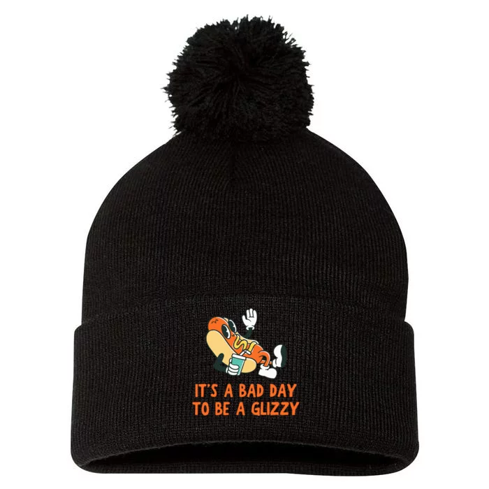 It’S A Bad Day To Be A Glizzy 4th Of July Hot Dog Lovers Pom Pom 12in Knit Beanie