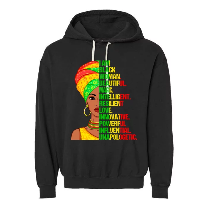 I Am Black History Month Educated Black Juneteenth Gift Garment-Dyed Fleece Hoodie