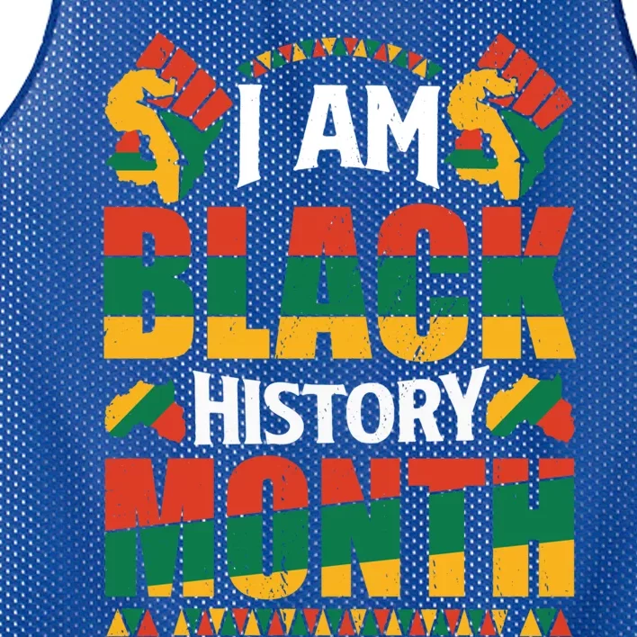 I Am Black History Month Gift Mesh Reversible Basketball Jersey Tank