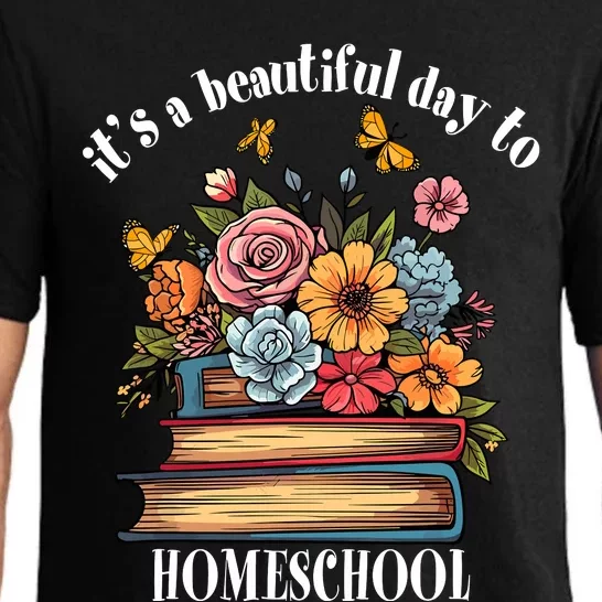 Its A Beautiful Day To Homeschool Books Flowers Butterflies Pajama Set