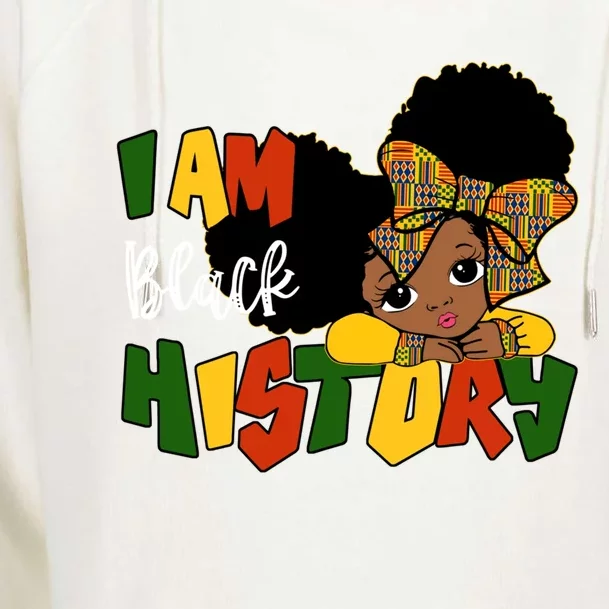 I Am Black History Month Traditional African Kente Meaningful Gift Womens Funnel Neck Pullover Hood