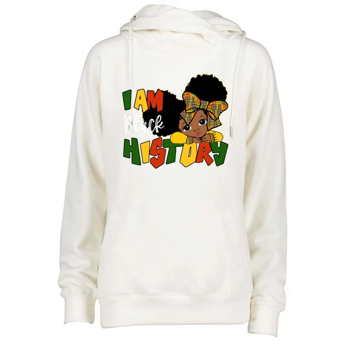 I Am Black History Month Traditional African Kente Meaningful Gift Womens Funnel Neck Pullover Hood