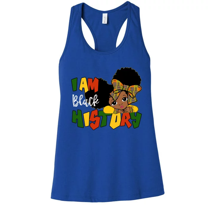 I Am Black History Month Traditional African Kente Meaningful Gift Women's Racerback Tank