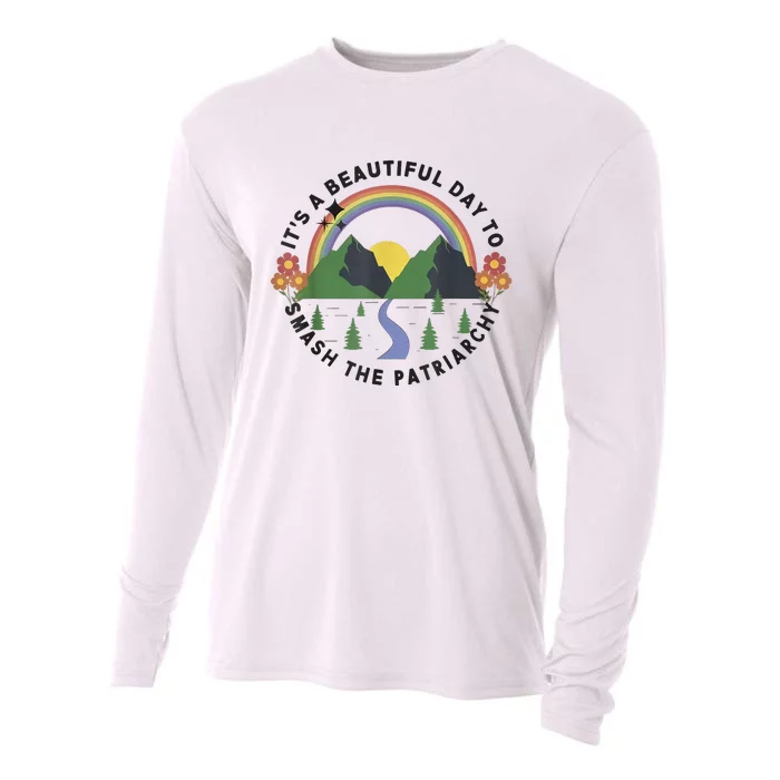 It's A Beautiful Day To Smash The Patriarchy Retro Feminism Cooling Performance Long Sleeve Crew