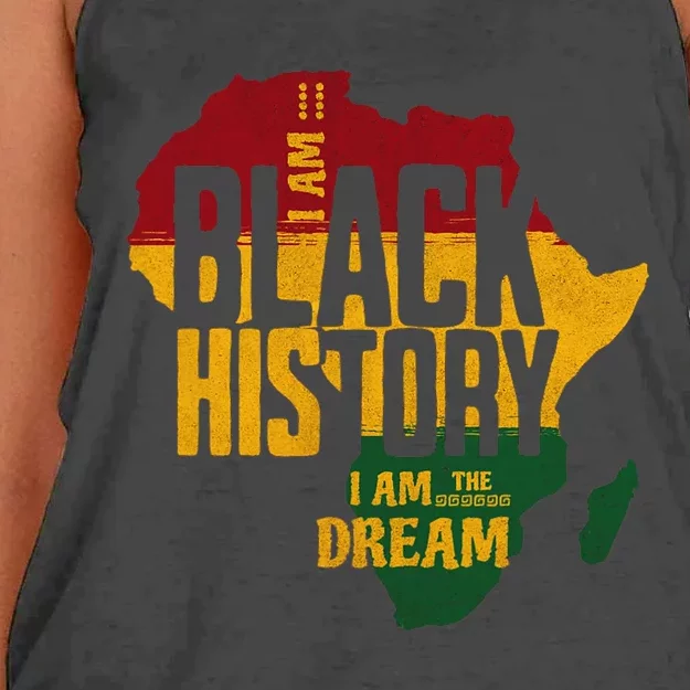 I AM BLACK HISTORY I AM THE DREAM Women's Knotted Racerback Tank