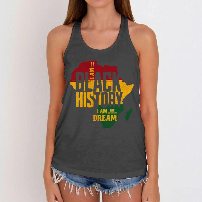 I AM BLACK HISTORY I AM THE DREAM Women's Knotted Racerback Tank