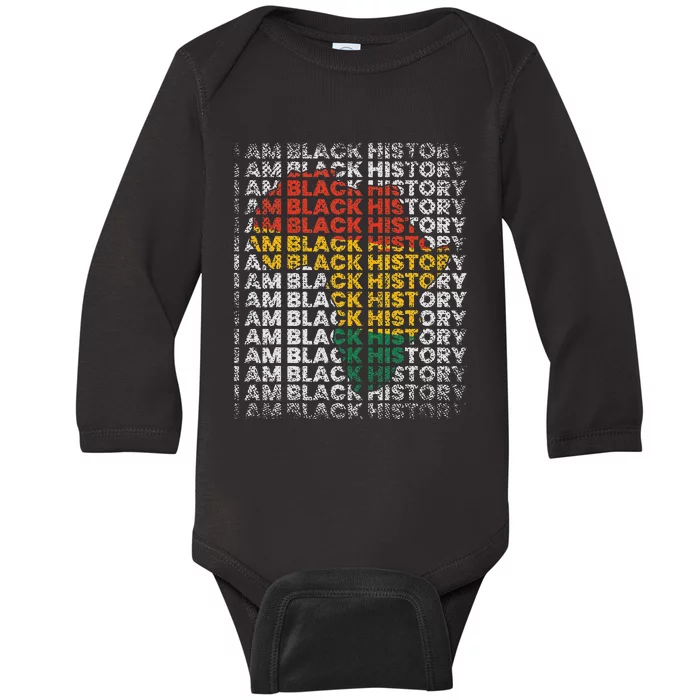 I Am Black History Month African American Baby Long Sleeve Bodysuit