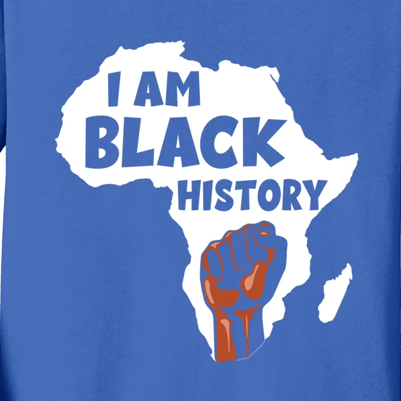 I Am Black History Month Juneteenth African Melanin Blm Gift Kids Long Sleeve Shirt