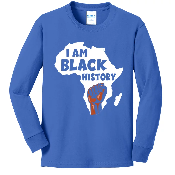 I Am Black History Month Juneteenth African Melanin Blm Gift Kids Long Sleeve Shirt