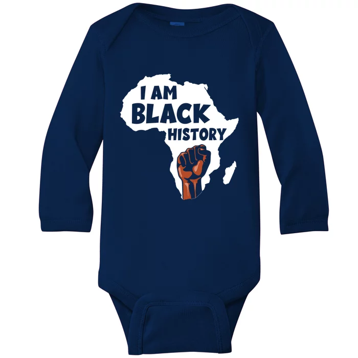 I Am Black History Month Juneteenth African Melanin Blm Gift Baby Long Sleeve Bodysuit