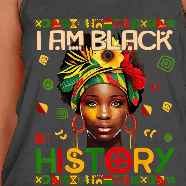 I Am Black History Month African American For Women Women's Knotted Racerback Tank