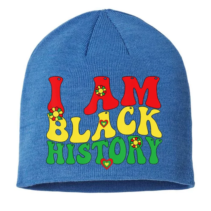 I Am Black History Groovy Black History Month 8 1/2in Sustainable Knit Beanie