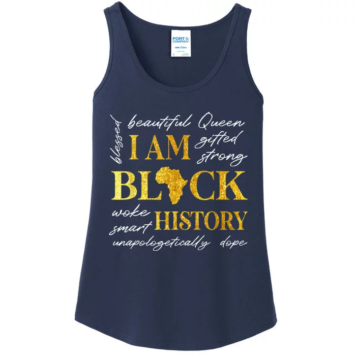 I Am Black History Month African American Ladies Essential Tank