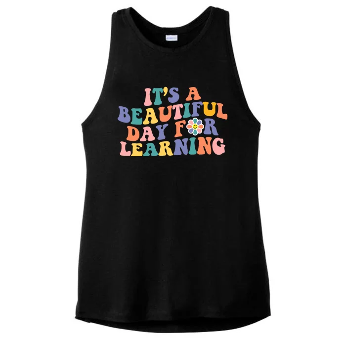 It's A Beautiful Day For Learning Back To School Retro Ladies Tri-Blend Wicking Tank