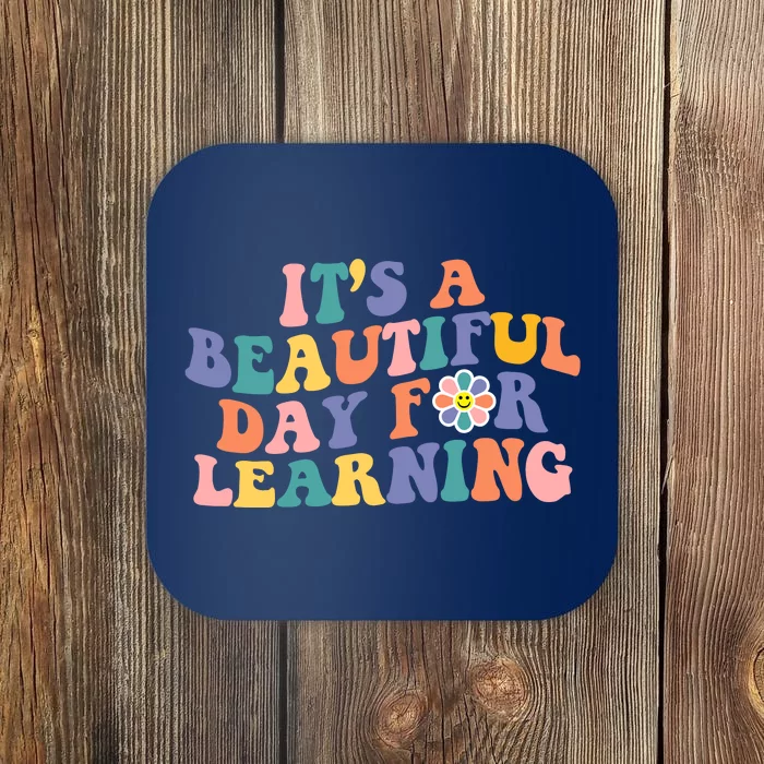 It's A Beautiful Day For Learning Back To School Retro Coaster