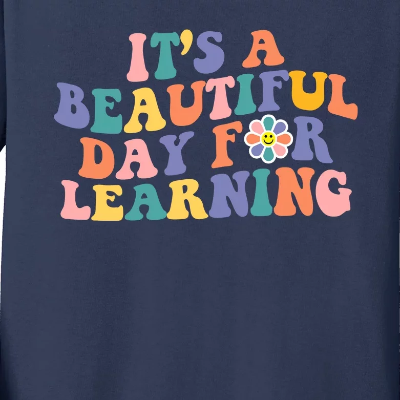 It's A Beautiful Day For Learning Back To School Retro Kids Long Sleeve Shirt