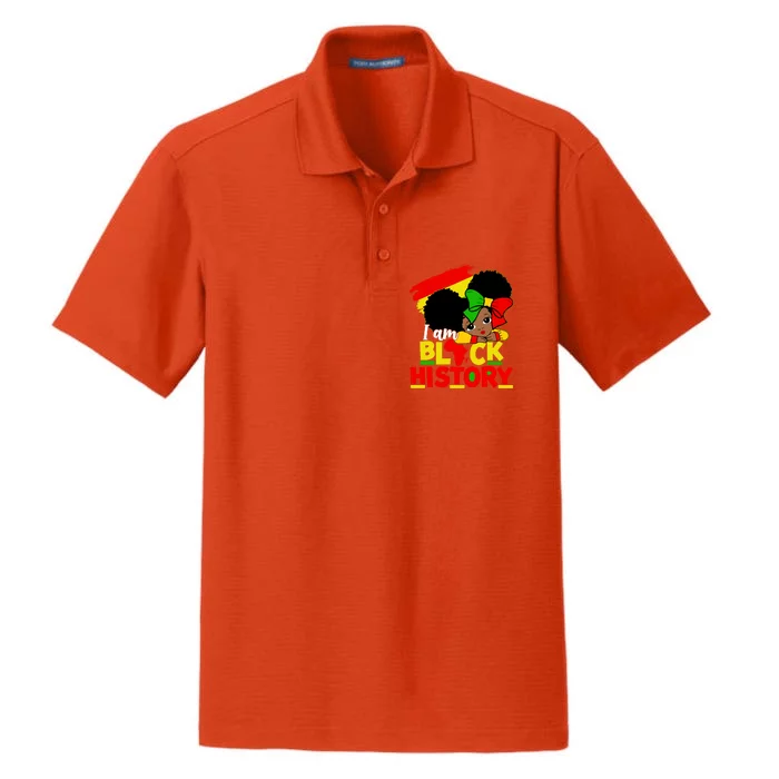 I Am Black History Month Juneteenth Black Melanin Gift Dry Zone Grid Performance Polo