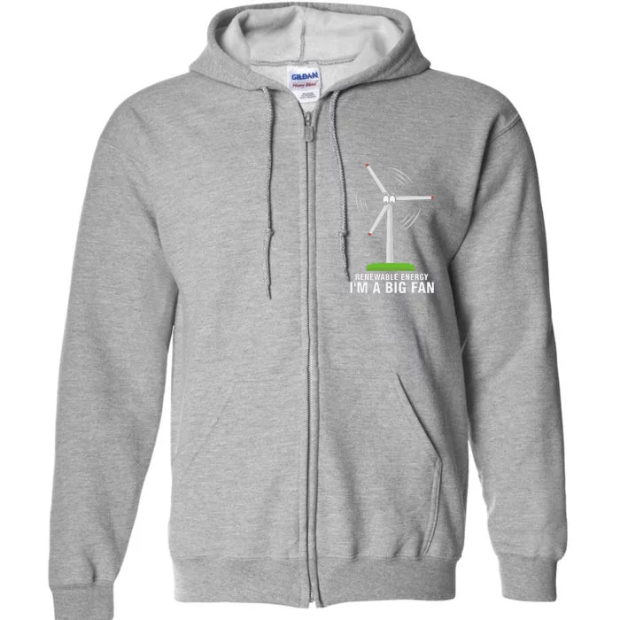 I'm A Big Fan Renewable Energy Wind Mill Earth Day Full Zip Hoodie