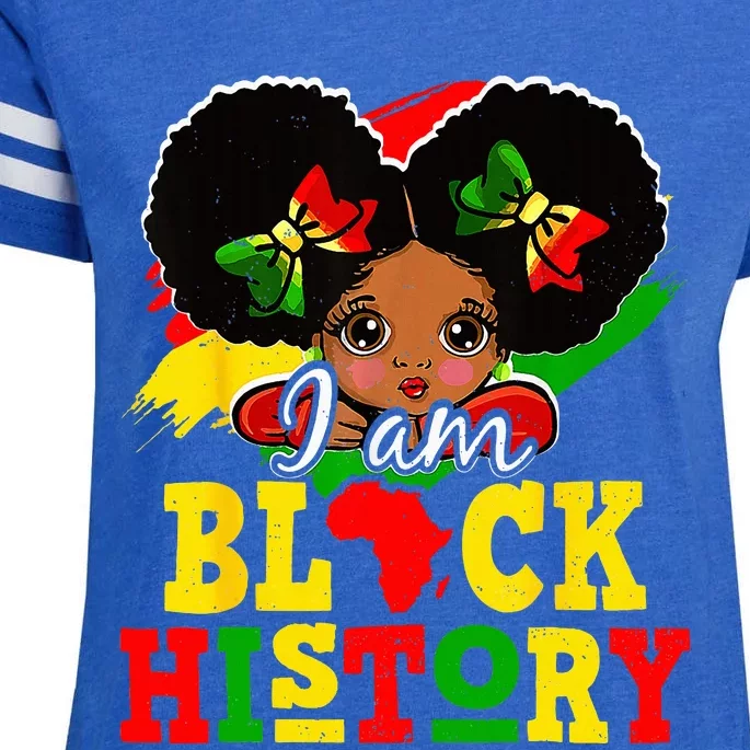 I Am Black History Month African American Enza Ladies Jersey Football T-Shirt