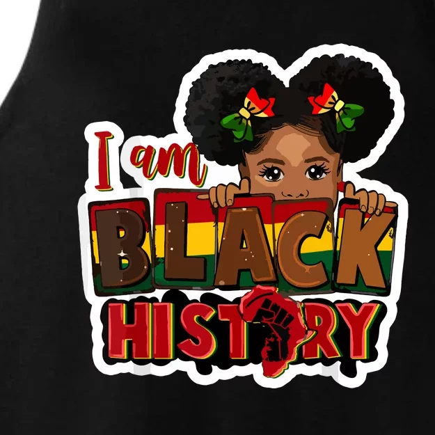 I Am Black History Juneteenth Black Melanin Ladies Tri-Blend Wicking Tank