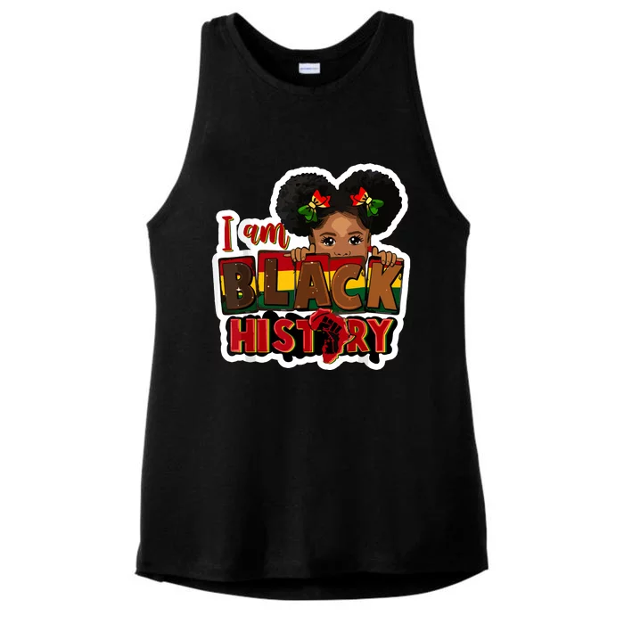 I Am Black History Juneteenth Black Melanin Ladies Tri-Blend Wicking Tank