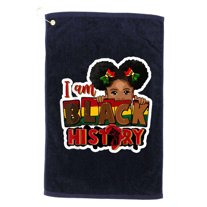 I Am Black History Juneteenth Black Melanin Platinum Collection Golf Towel