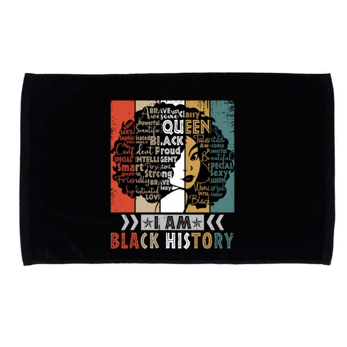 I Am Black History Month Juneteenth Melanin African Gift Microfiber Hand Towel