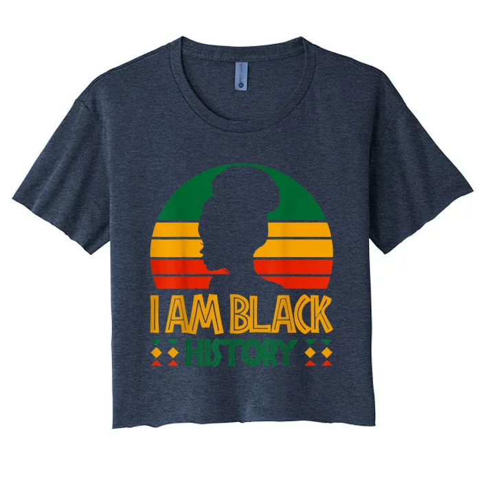 I Am Black History Month African American Women's Crop Top Tee