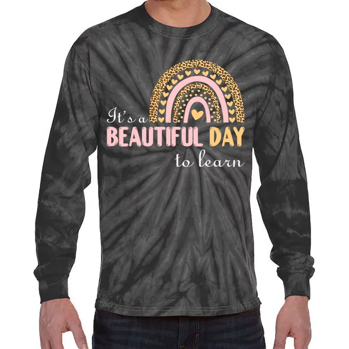 ItS A Beautiful Day To Learn Rainbow Heart Tie-Dye Long Sleeve Shirt