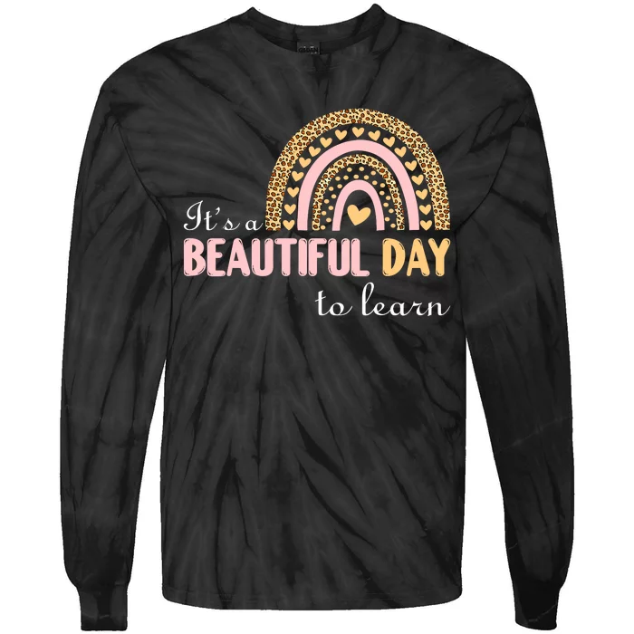 ItS A Beautiful Day To Learn Rainbow Heart Tie-Dye Long Sleeve Shirt