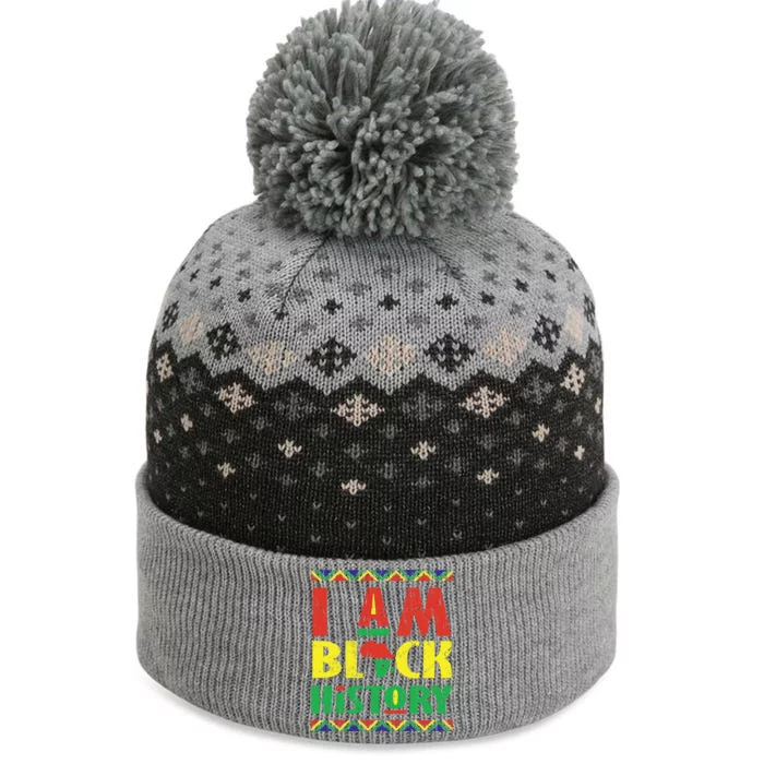 I Am Black History African American Pride The Baniff Cuffed Pom Beanie