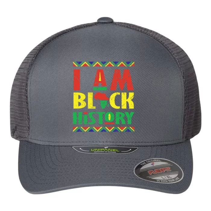 I Am Black History African American Pride Flexfit Unipanel Trucker Cap