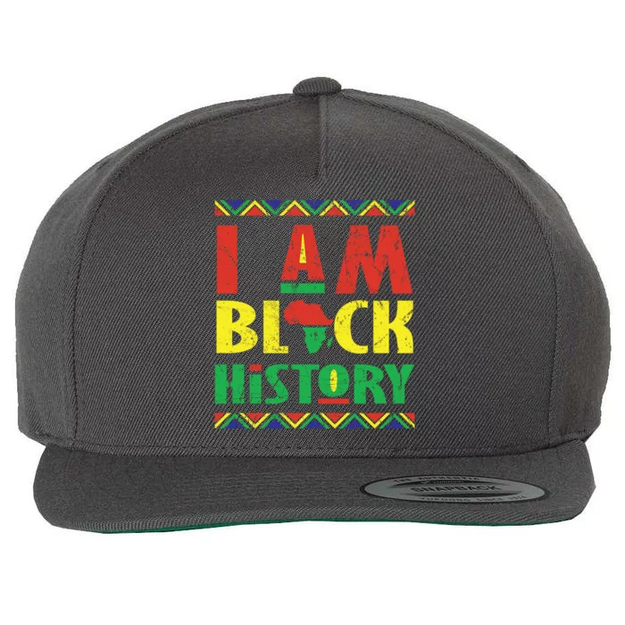 I Am Black History African American Pride Wool Snapback Cap