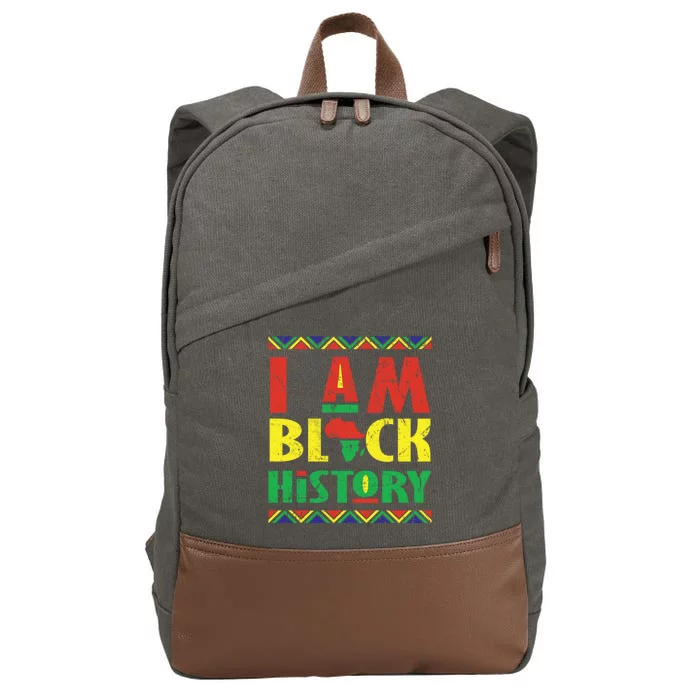 I Am Black History African American Pride Cotton Canvas Backpack