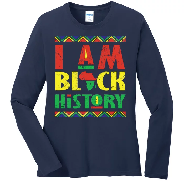 I Am Black History African American Pride Ladies Long Sleeve Shirt