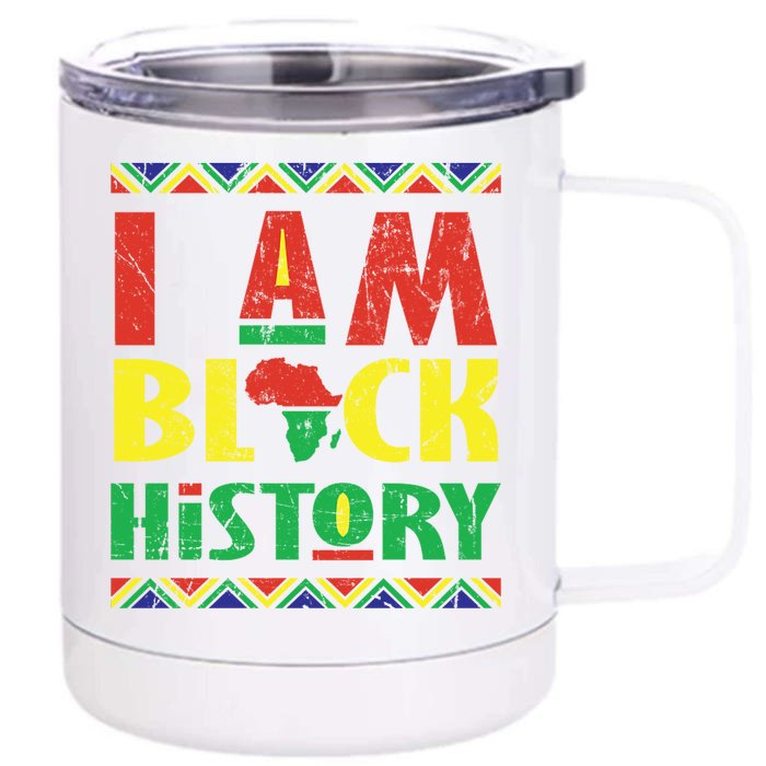 I Am Black History African American Pride Front & Back 12oz Stainless Steel Tumbler Cup