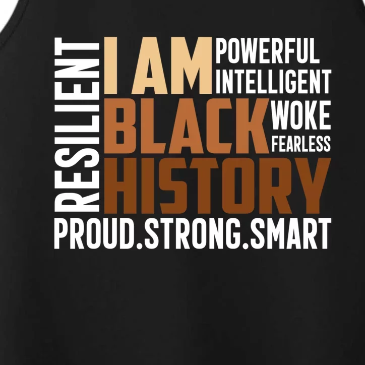 I Am Black History Month Juneteenth Proud Strong Funny Gift Performance Tank