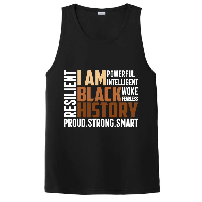 I Am Black History Month Juneteenth Proud Strong Funny Gift Performance Tank