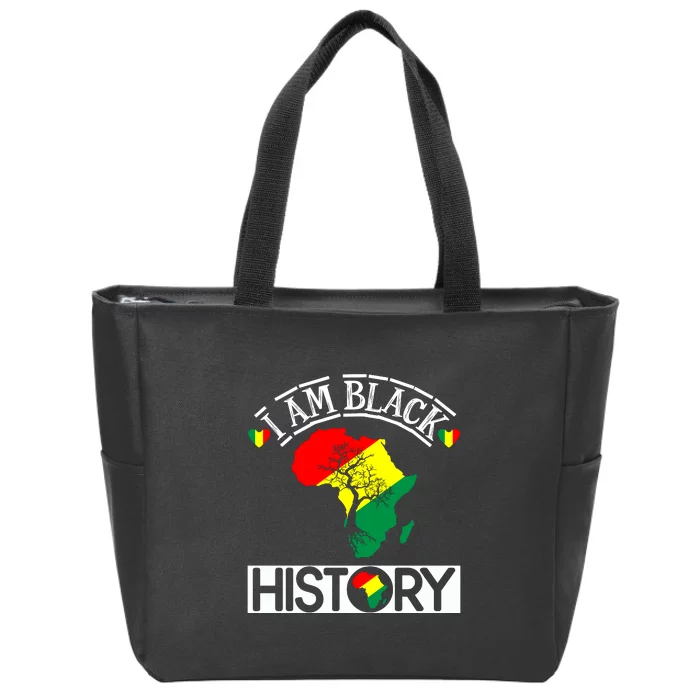 I Am Black History Month Gift Zip Tote Bag