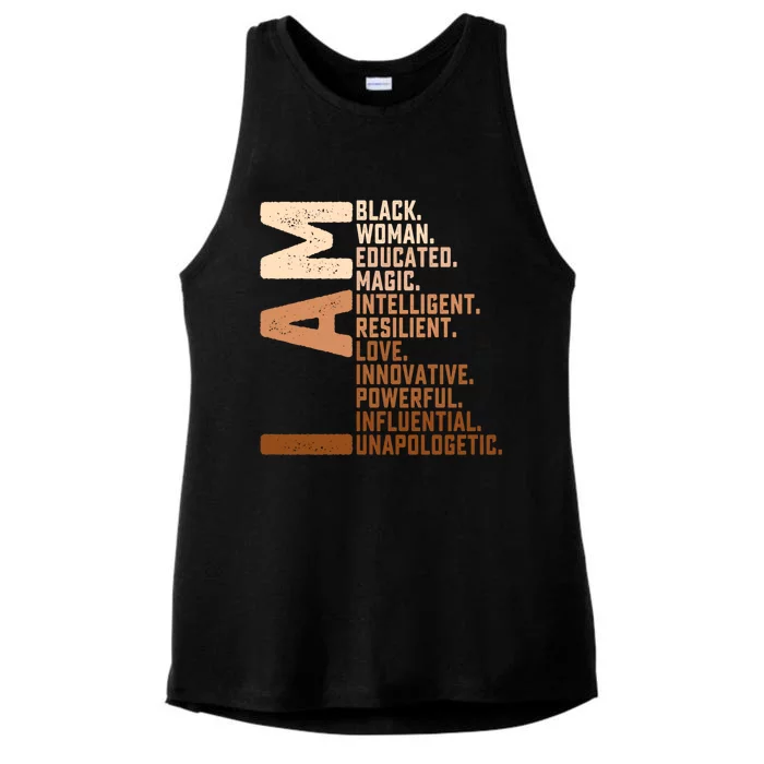 I Am Black Black History Month Unapologetically Cool Gift Ladies Tri-Blend Wicking Tank