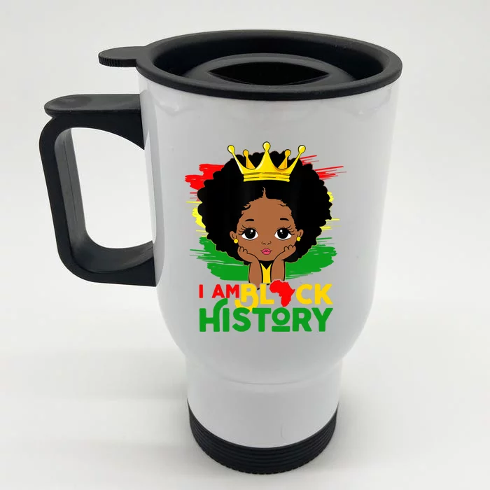 I Am Black History Month Queen African American Cute Gift Front & Back Stainless Steel Travel Mug