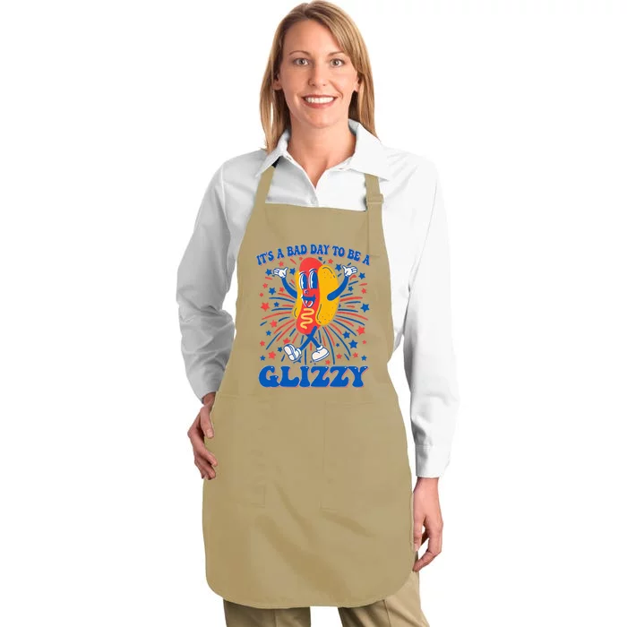 It’S A Bad Day To Be A Glizzy 4th Of July Hotdog Full-Length Apron With Pocket