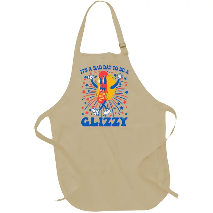 It’S A Bad Day To Be A Glizzy 4th Of July Hotdog Full-Length Apron With Pocket