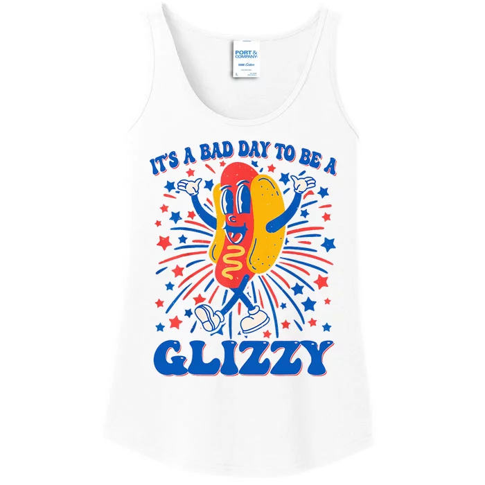 It’S A Bad Day To Be A Glizzy 4th Of July Hotdog Ladies Essential Tank