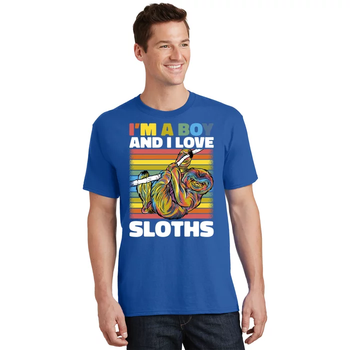 I'm A Boy And I Love Sloths Cool Gift T-Shirt