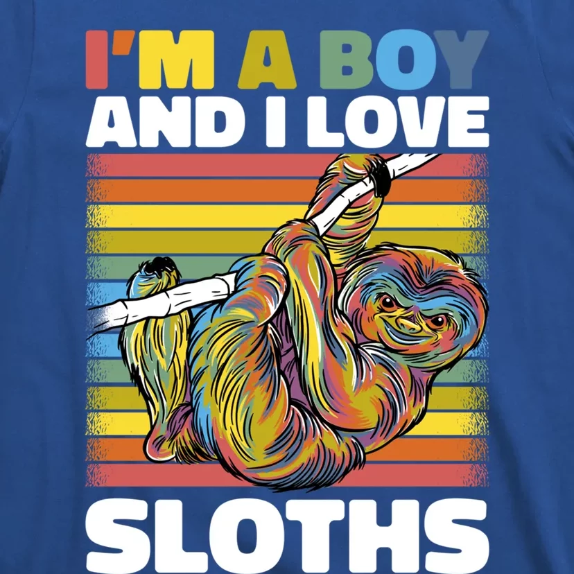 I'm A Boy And I Love Sloths Cool Gift T-Shirt